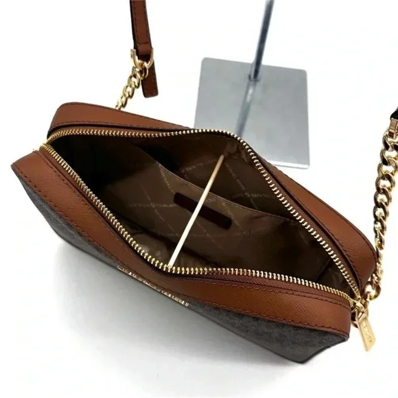 Michael Kors Large EW Crossbody Bag & JST LG Flat MF Phone Case Wallet Brown